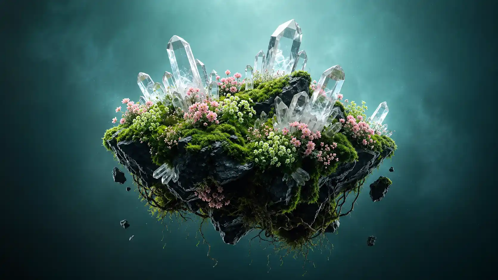 EditCap 3D Crystal Island Artwork